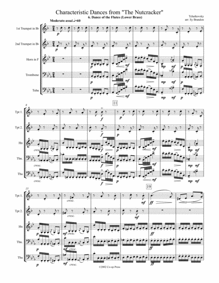 Free Sheet Music Dance Of The Flutes Lower Brass From The Nutcracker Suite