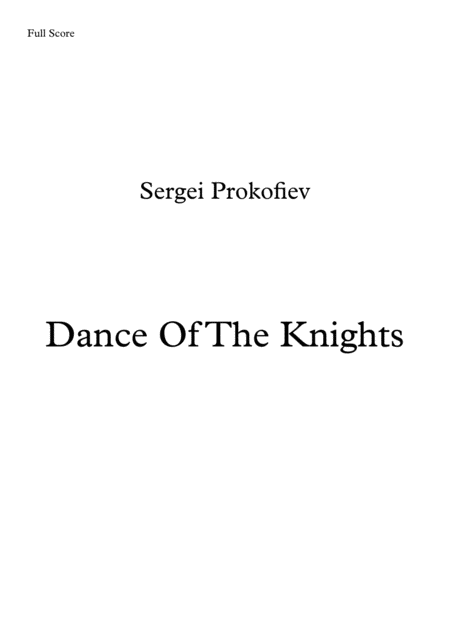 Dance Of The Knights Brass Quintet Sheet Music