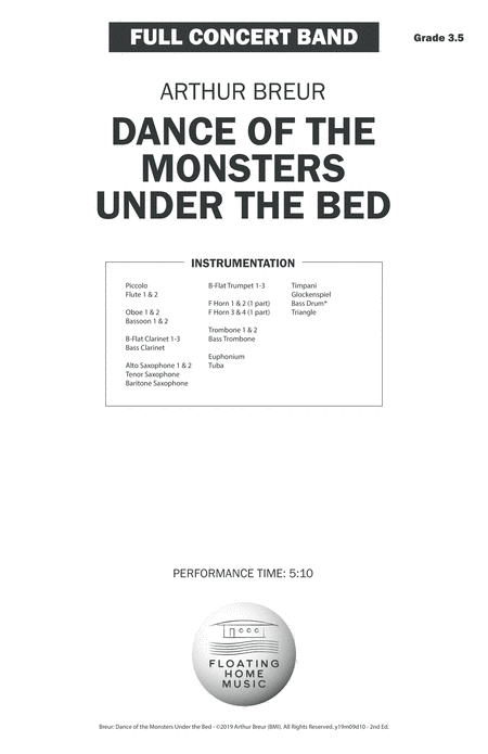 Dance Of The Monsters Under The Bed Concert Band Arrangement Sheet Music