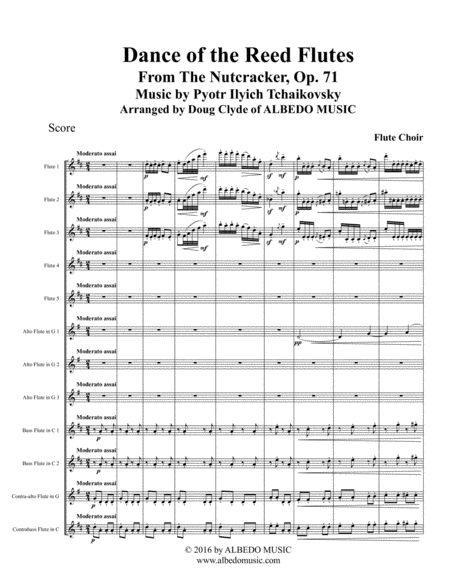 Free Sheet Music Dance Of The Reed Flutes From The Nutcracker For Flute Choir