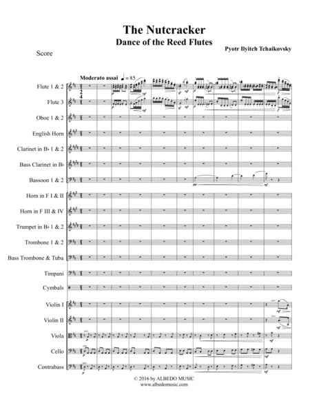 Free Sheet Music Dance Of The Reed Flutes From The Nutcracker For Full Orchestra