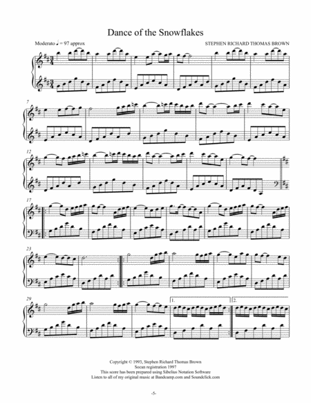 Free Sheet Music Dance Of The Snowflakes