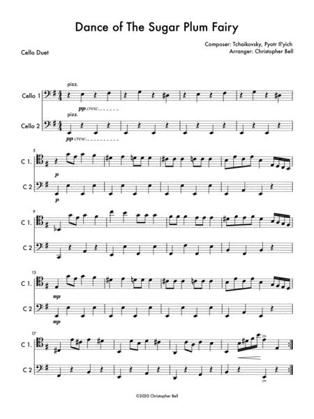 Dance Of The Sugar Easy Cello Duet Sheet Music