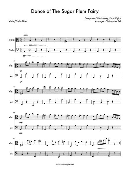 Free Sheet Music Dance Of The Sugar Easy Viola Cello Duet