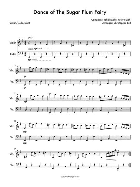 Dance Of The Sugar Easy Violin Cello Duet Sheet Music