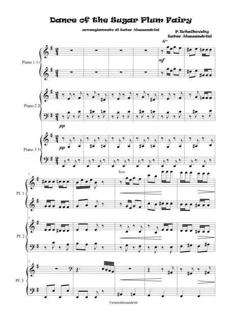 Dance Of The Sugar Plum Fairy 6 Hands Sheet Music