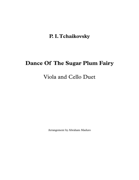 Dance Of The Sugar Plum Fairy From The Nutcracker Viola Cello Duet Sheet Music