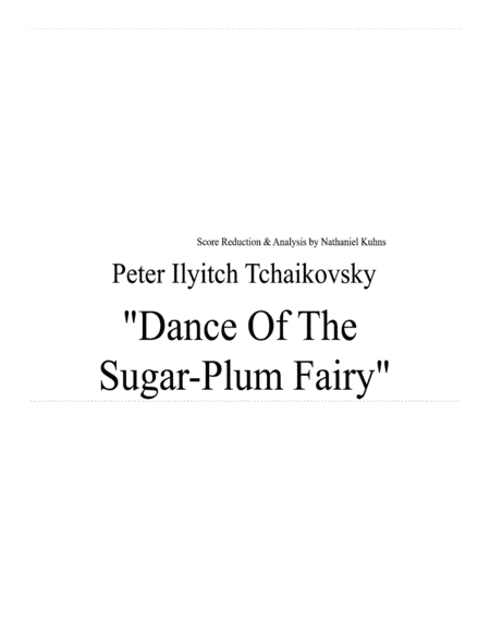 Dance Of The Sugar Plum Fairy Score Reduction Sheet Music