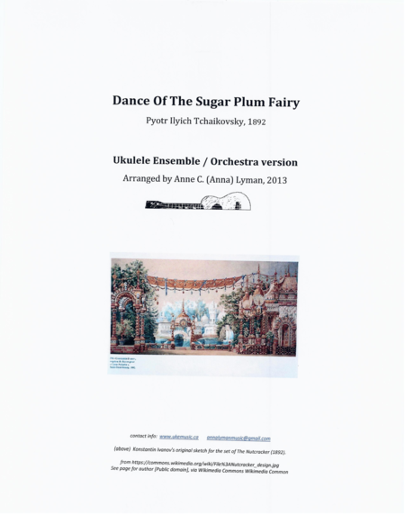 Dance Of The Sugar Plum Fairy Ukulele Ensemble Orchestra Both C Ukulele And Baritone Opening Section Sheet Music