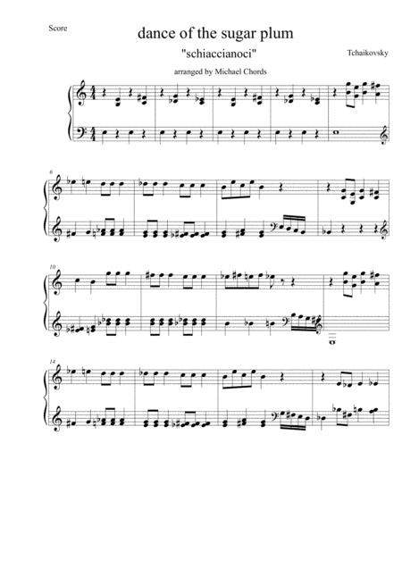 Free Sheet Music Dance Of The Sugar Plum Schiaccianoci