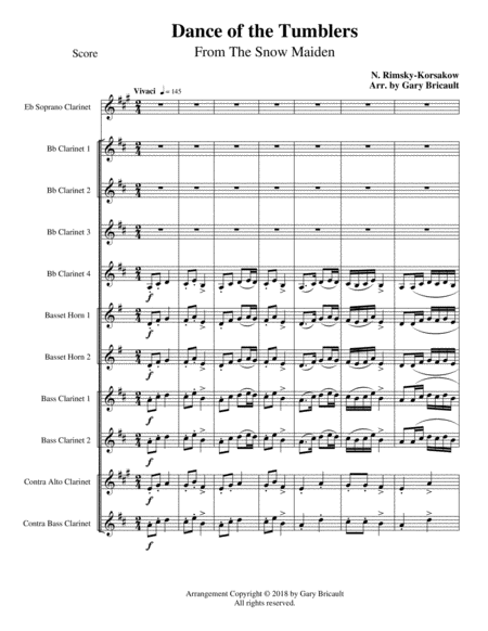 Dance Of The Tumblers From The Snow Maiden Sheet Music