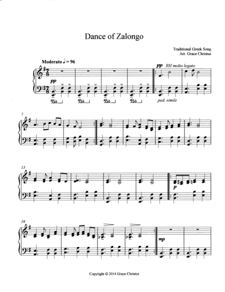 Free Sheet Music Dance Of Zalongo
