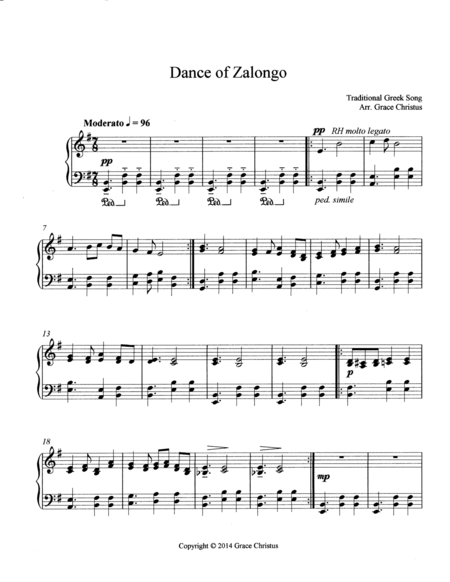 Dance Of Zalongo Sheet Music