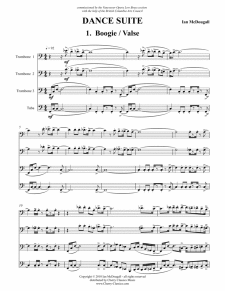 Dance Suite For Three Trombones Tuba Sheet Music