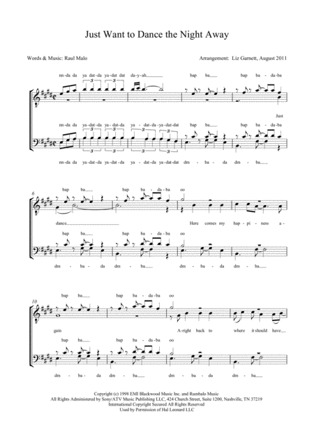 Dance The Night Away Sheet Music