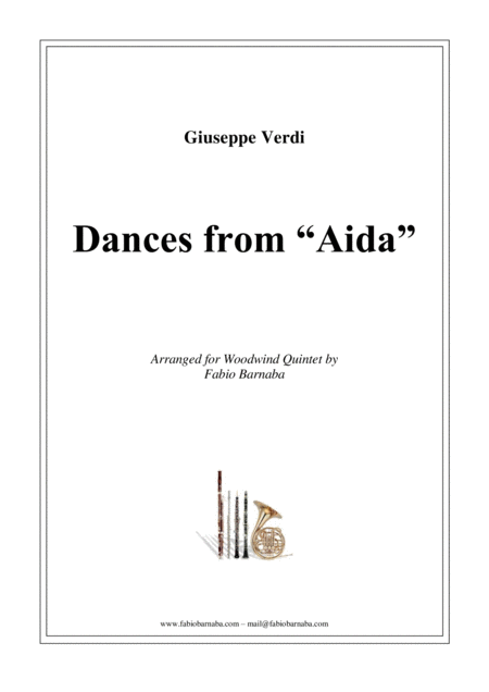 Dances From Aida For Woodwind Quintet Sheet Music