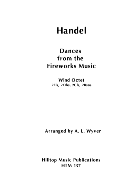 Dances From The Fireworks Music Arr Wind Octet Sheet Music