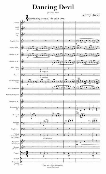 Dancing Devil For Wind Band Score Sheet Music