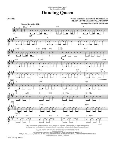 Dancing Queen From Mamma Mia Arr Roger Emerson Guitar Sheet Music