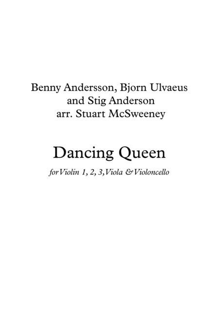 Dancing Queen String Ensemble Sheet Music