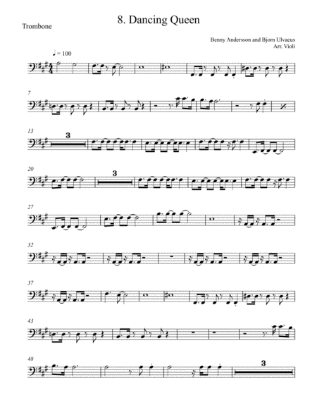 Dancing Queen Trombone From Mamma Mia Sheet Music