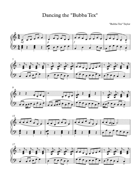 Free Sheet Music Dancing The Bubba Tex