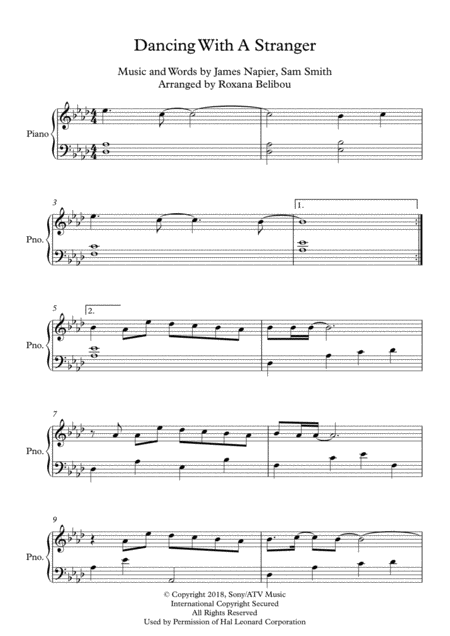 Free Sheet Music Dancing With A Stranger By Sam Smith Normani Piano