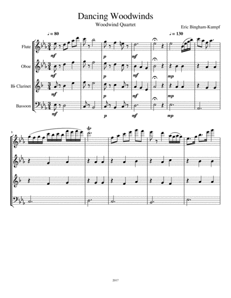 Free Sheet Music Dancing Woodwinds