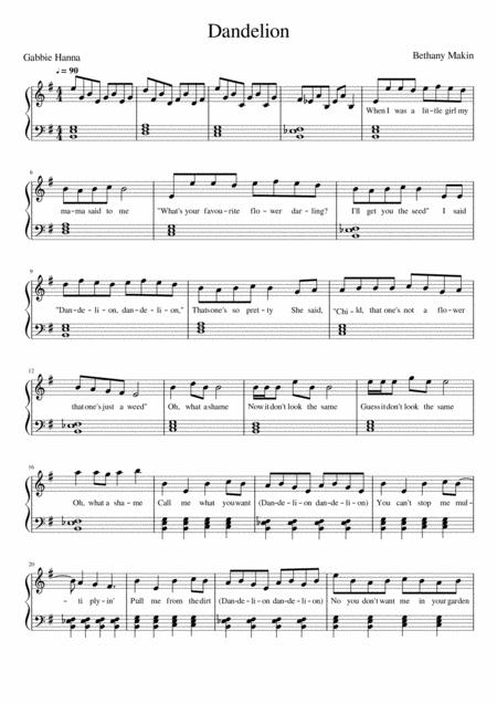 Dandelion Sheet Music