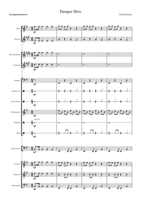 Free Sheet Music Danger Dive