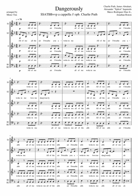 Free Sheet Music Dangerously