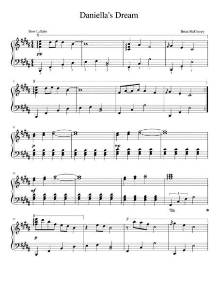 Daniellas Dream Sheet Music