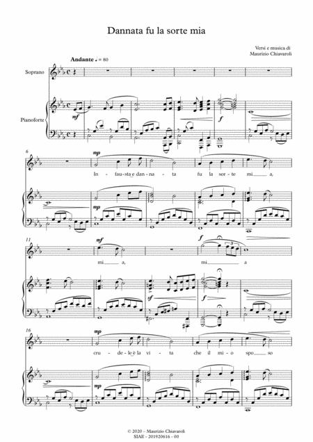 Dannata Fu La Sorte Mia Sheet Music