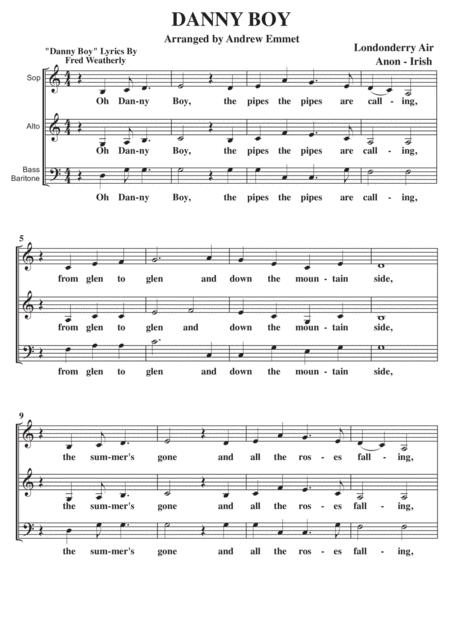 Danny Boy A Cappella Sab Sheet Music