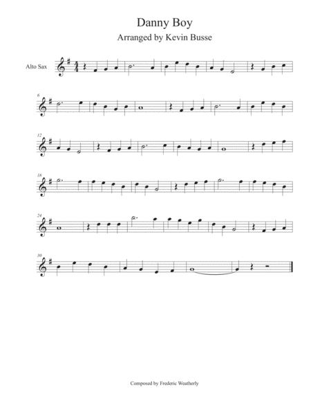 Danny Boy Alto Sax Sheet Music