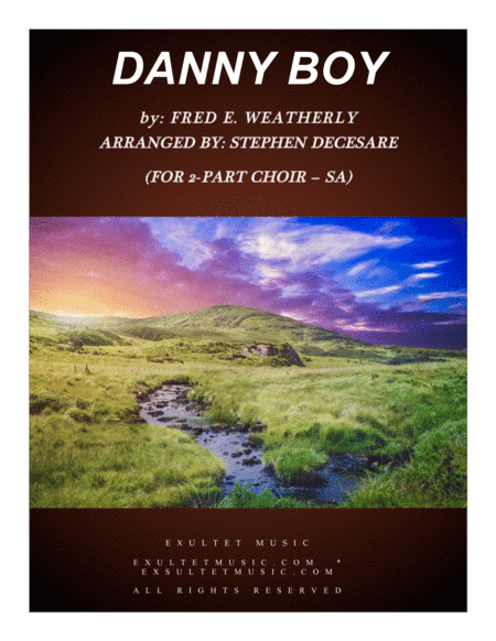 Free Sheet Music Danny Boy For 2 Part Choir Sa