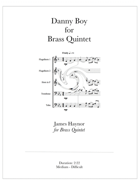 Danny Boy For Brass Quintet Sheet Music