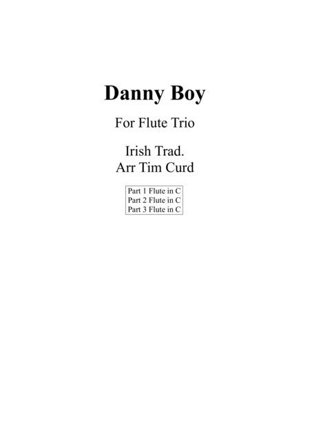 Danny Boy For Flute Trio Sheet Music