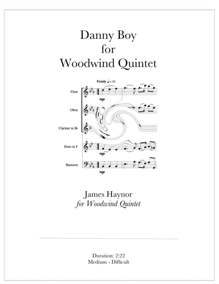 Danny Boy For Woodwind Quintet Sheet Music