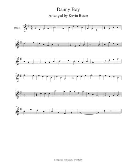 Free Sheet Music Danny Boy Oboe