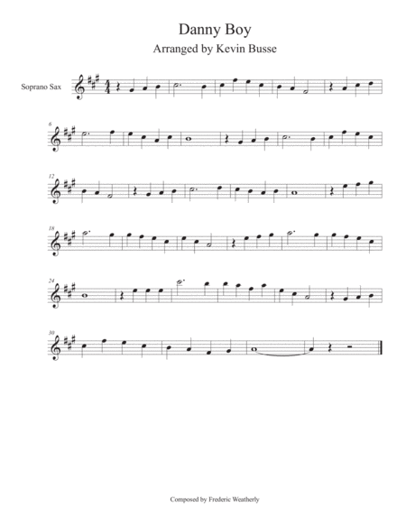 Danny Boy Soprano Sax Sheet Music