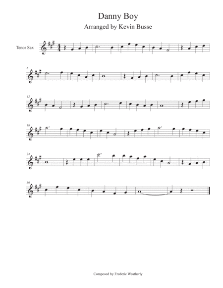 Danny Boy Tenor Sax Sheet Music