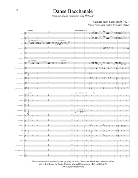 Danse Bacchanale From Samson And Delilah Transcribed For Concert Band Sheet Music