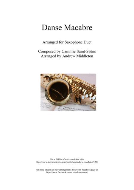 Danse Macabre Arranged For Saxophone Duet Sheet Music