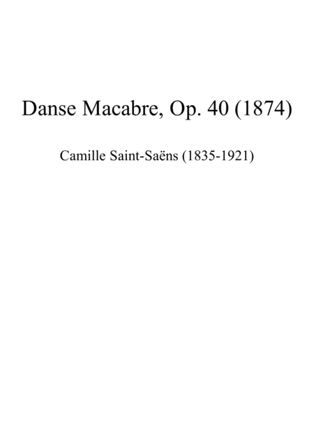 Free Sheet Music Danse Macabre Op 40