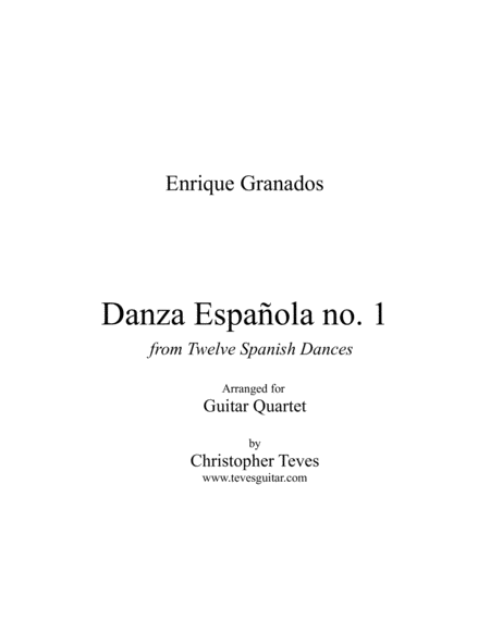 Danza Espaola 1 From 12 Spanish Dances Sheet Music