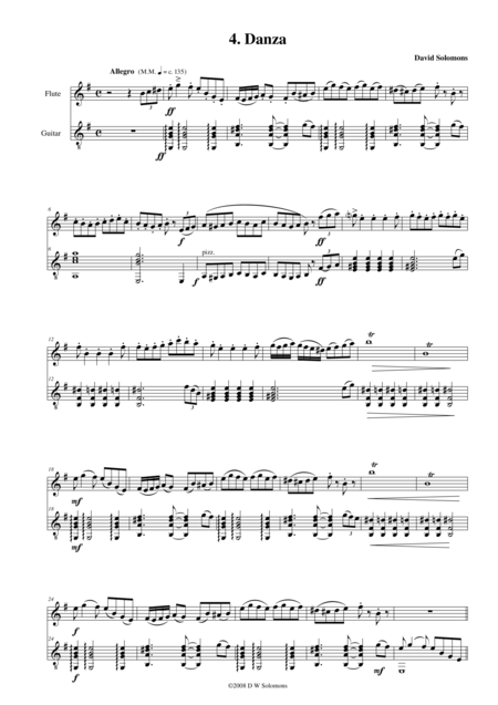 Danza For Flute And Classical Guitar Sheet Music