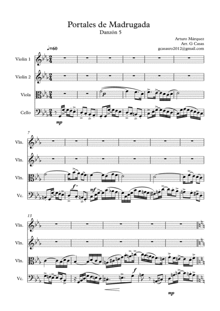 Free Sheet Music Danzon 5