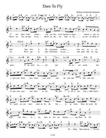 Dare To Fly Sheet Music