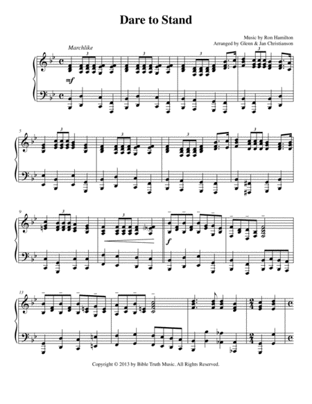 Dare To Stand Sheet Music